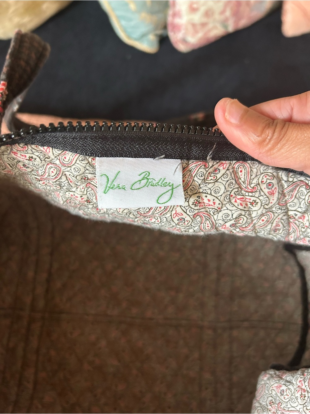 Vintage Vera Bradley Quilted Paisley Print Mini Duffel Bag - Picture 5 of 13